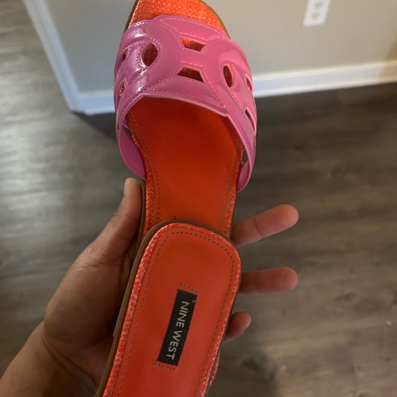 Nine West Vibrant Pink and Orange Sandals - Picture 1 of 3